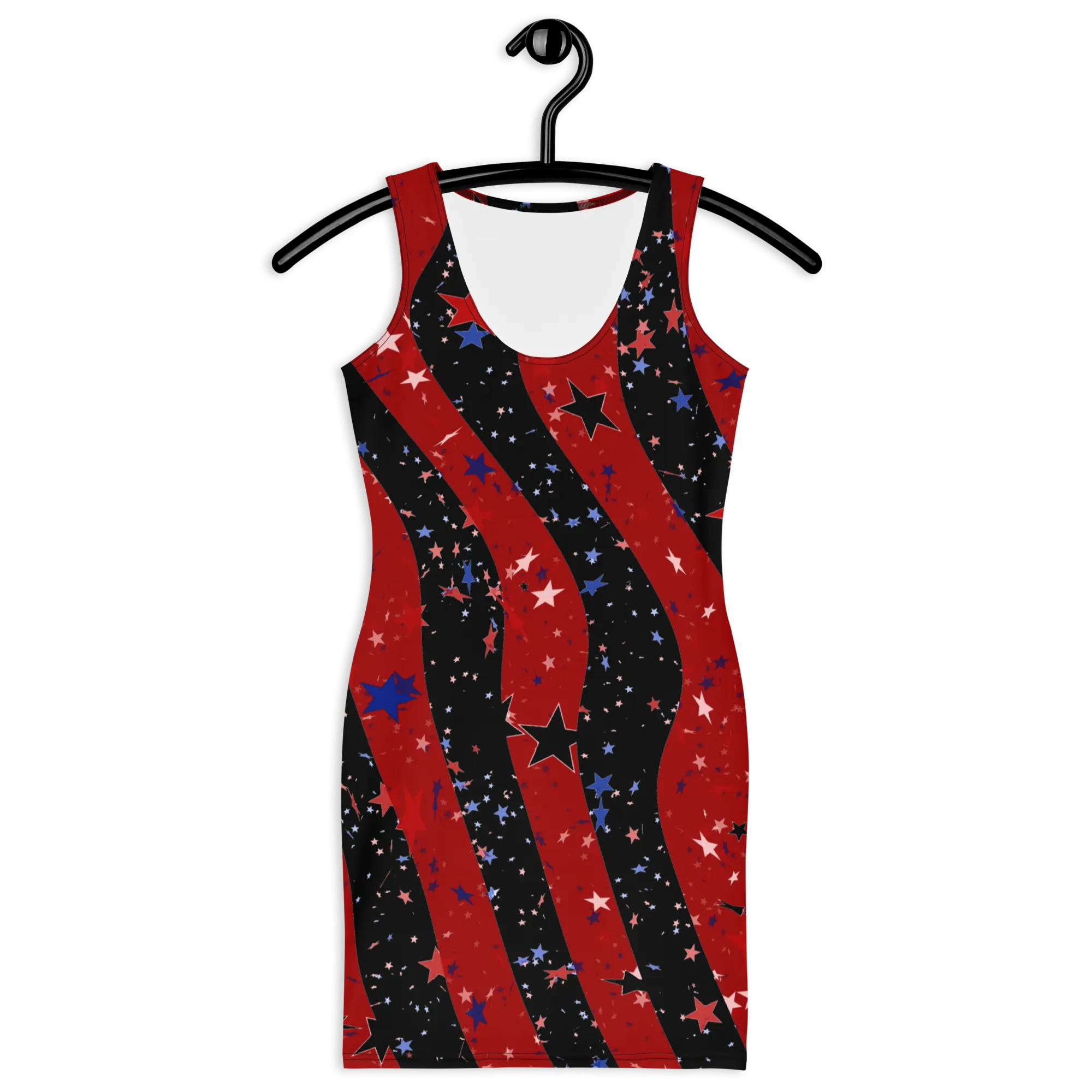 Dazzling American Patriotic Spandex Bodycon Dark Dress