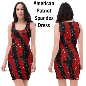 Dazzling American Patriotic Spandex Bodycon Dark Dress