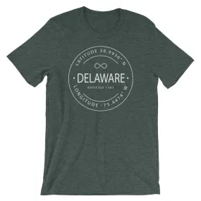 Delaware - Short-Sleeve Unisex T-Shirt - Latitude & Longitude