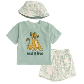 Disney Lion King Simba T-Shirt Shorts and Hat 3 Piece