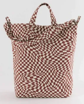 Duck Tote Maroon Trippy Checker