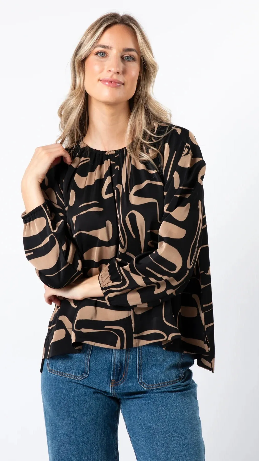 Emmanuel Blouse Black Geo