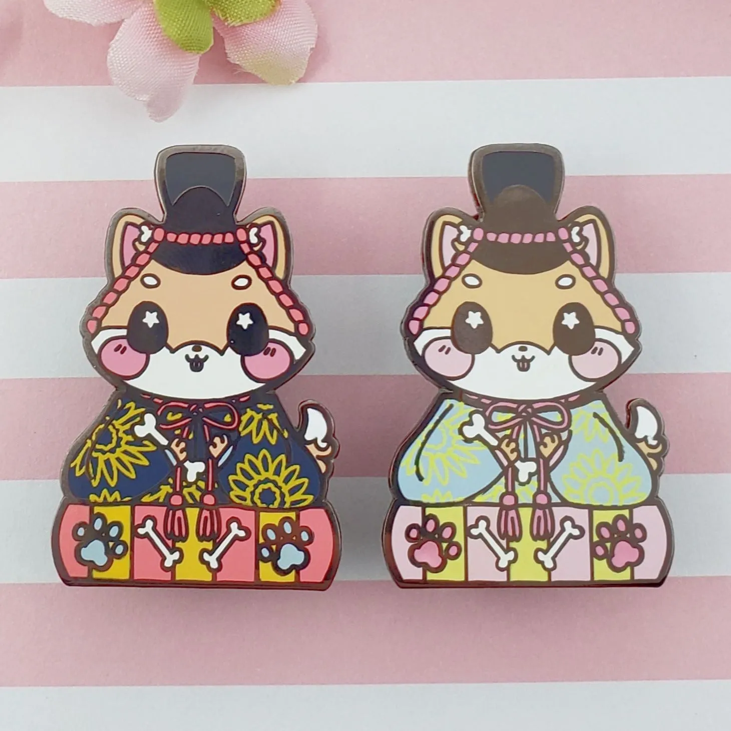 Emperor Shiba Inu: Girl's Day Animal Enamel Pins