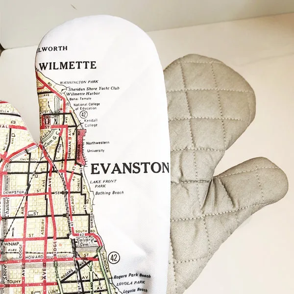 Evanston Map Oven Mitt