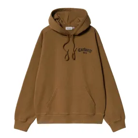 Felpa Uomo Carhartt WIP Hooded Onyx Script Marrone