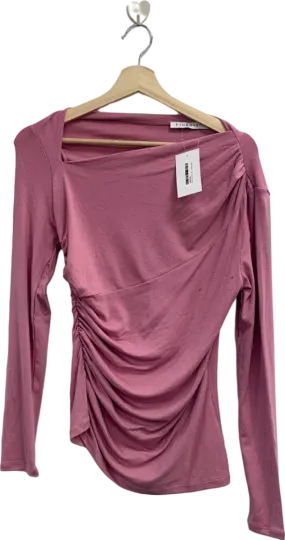 Fig & Basil Pink Ruched Long Sleeve Top UK Size 12