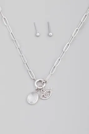 FMN168 Charm Necklace Silver