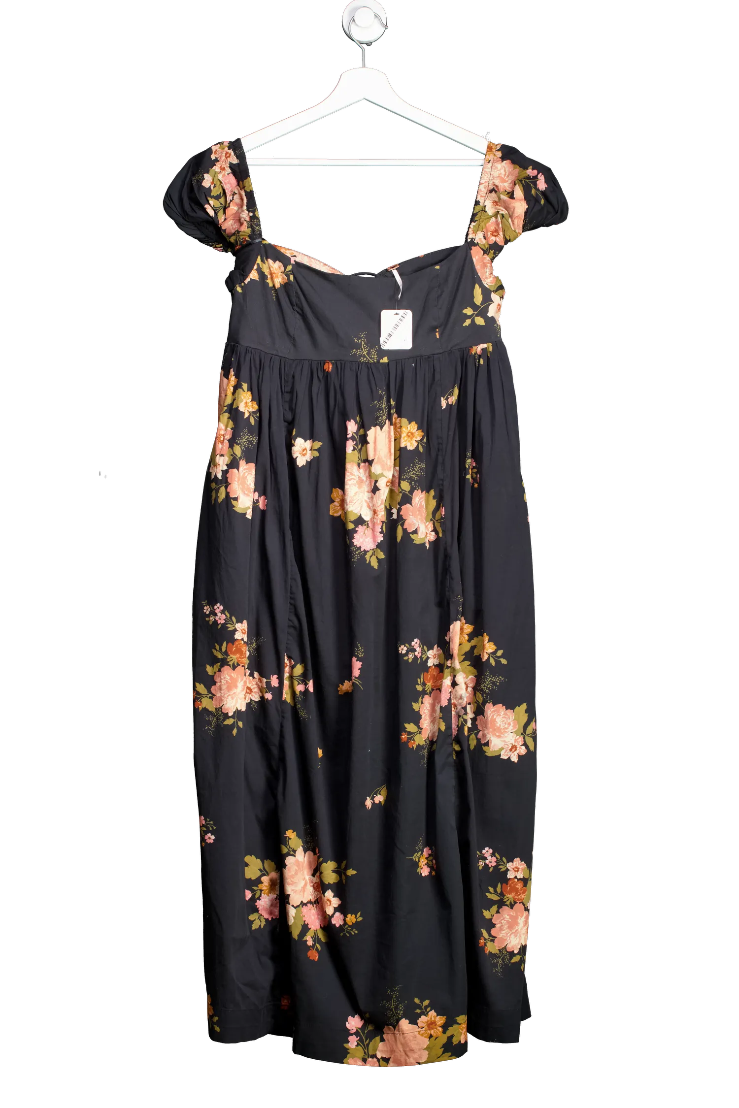 Free People Black Linda Lou Poplin Maxi Dress UK S