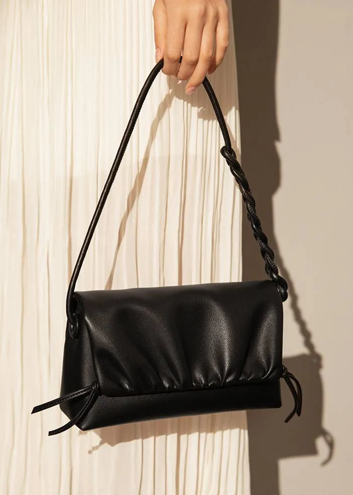 Genuine Leather Flap Wrinkle Shoulder Bag