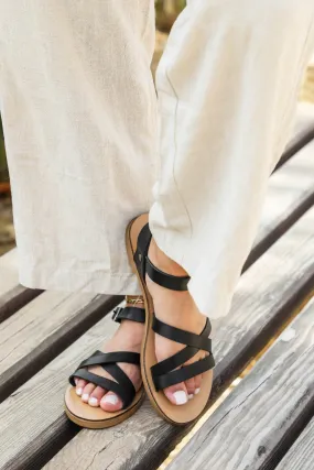 Gladiator Leather Sandals Black