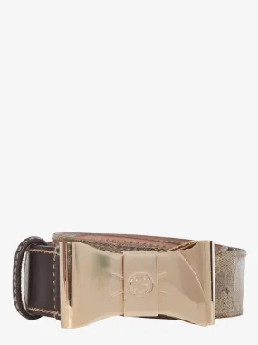 Gucci monogram belt with bow buckle