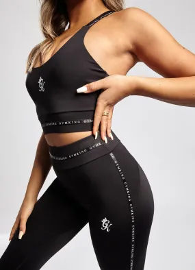 GYM KING SPORT TAPED LEGGING - BLACK