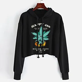 Happy 420 Crop Top Hoodie