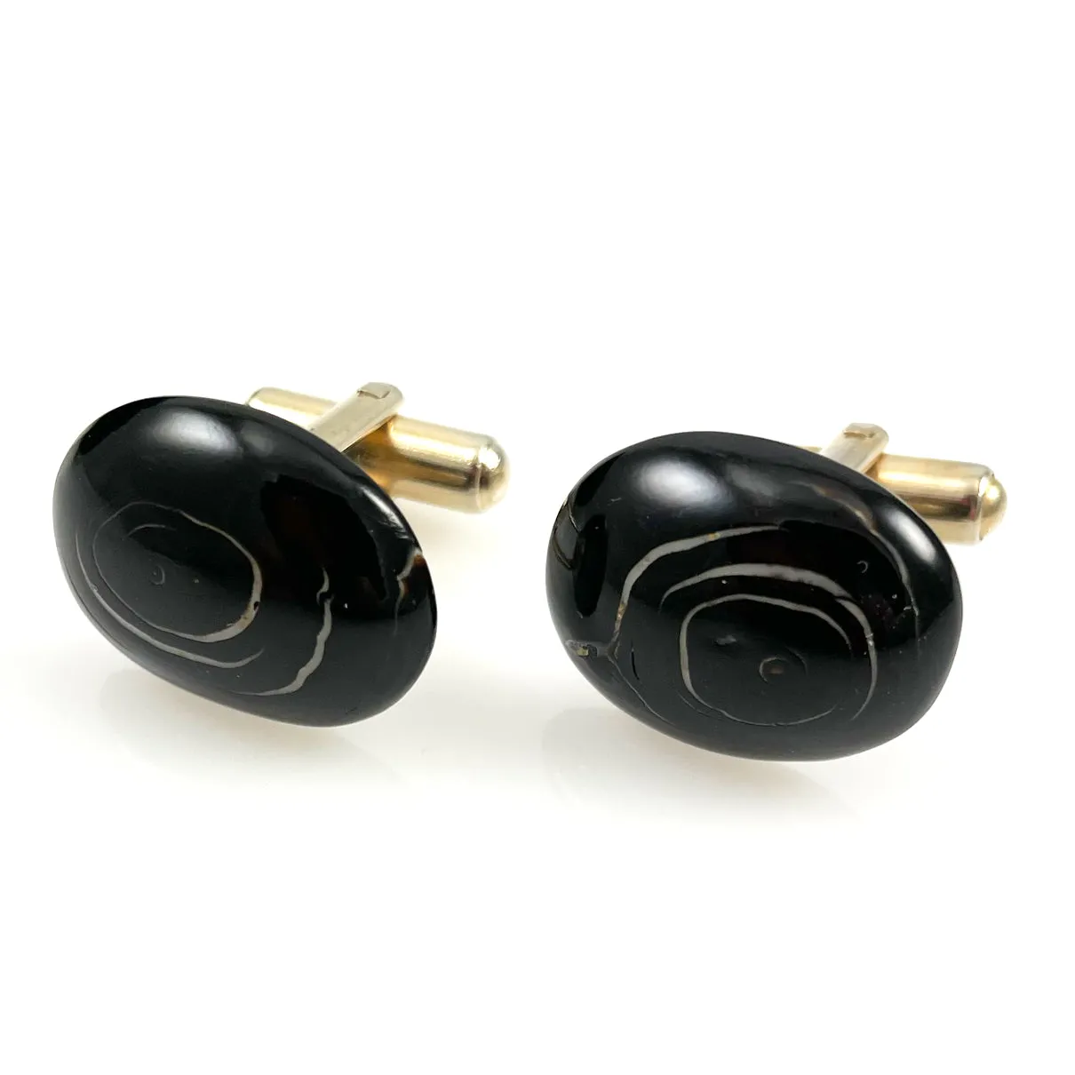 Hawaiian Black Coral Cufflinks 1950's