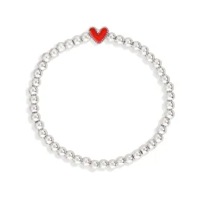 Heart Stretch Bracelet in Red