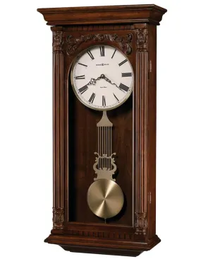 Howard Miller Greer Pendulum Wall Clock - Hampton Cherry Finish - Roman Numerals