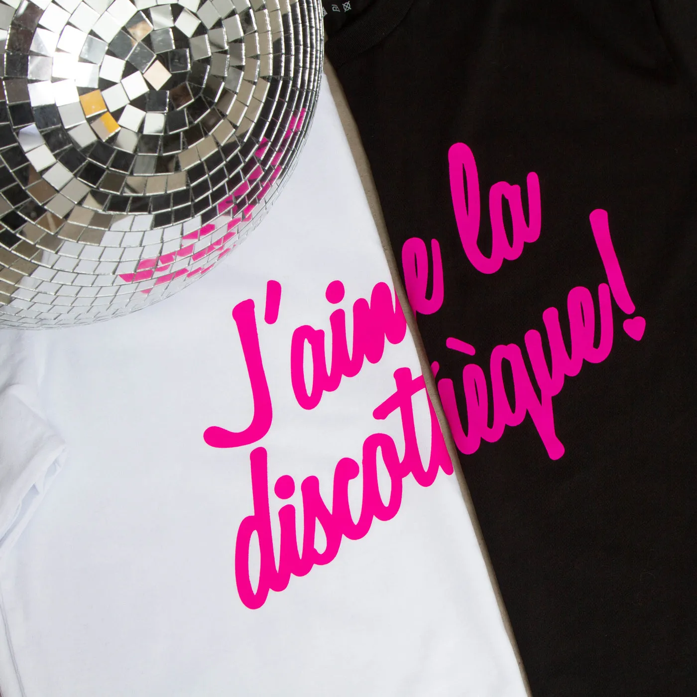 J'aime Discotheque Magenta - Tshirt - Black