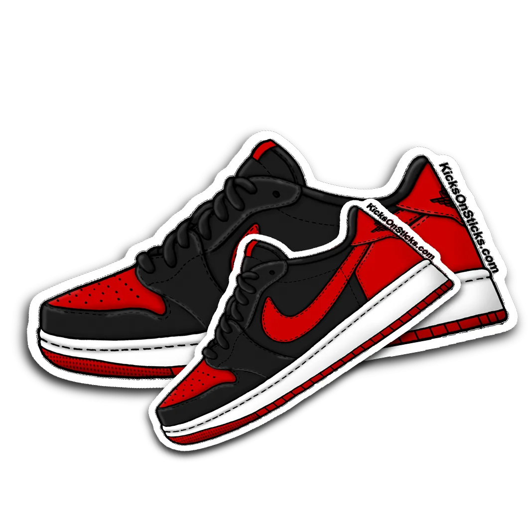 Jordan 1 Low "Bred" Sneaker Sticker