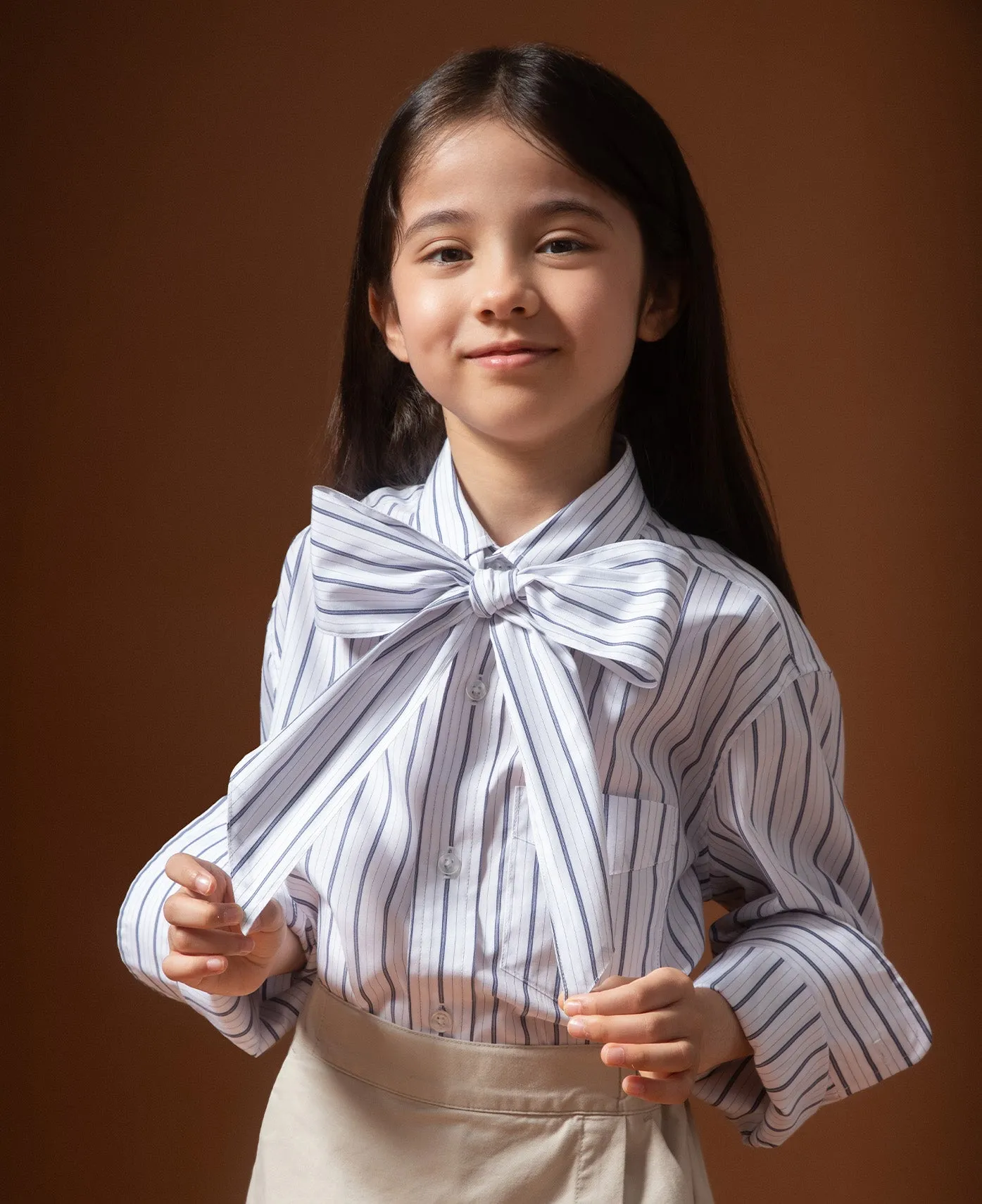 Kids Stripe Shirt (White)