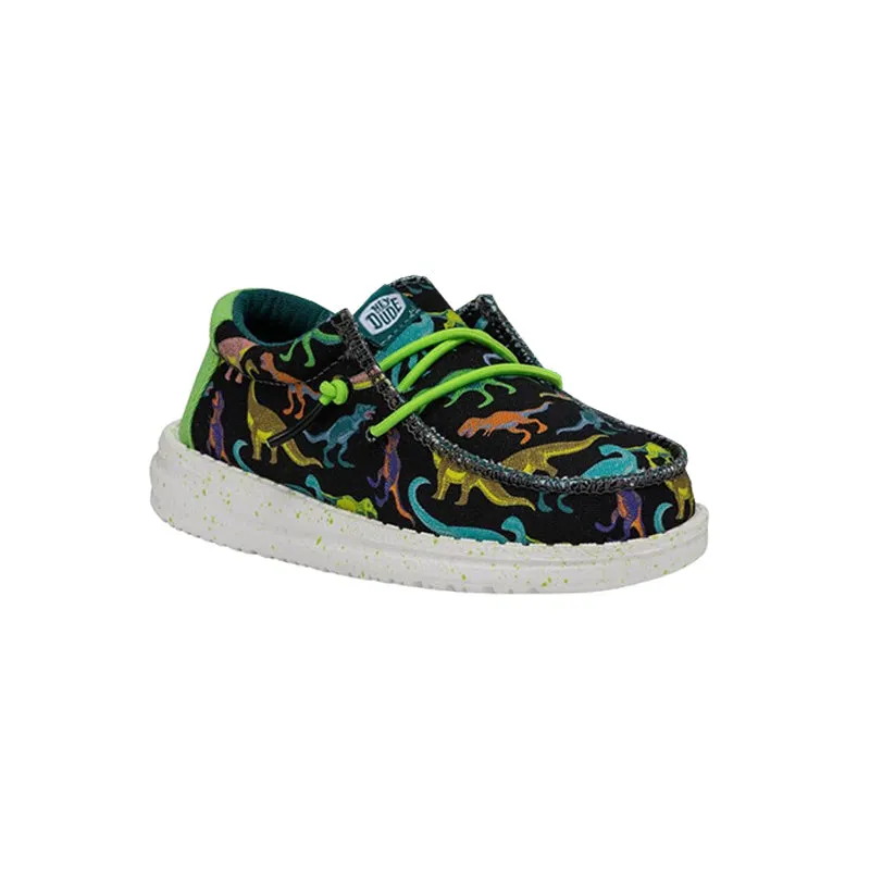 Kid's Toddler Wally Dino Black/Lime