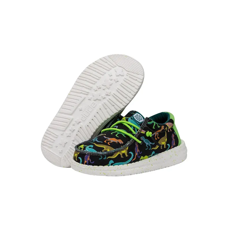 Kid's Toddler Wally Dino Black/Lime