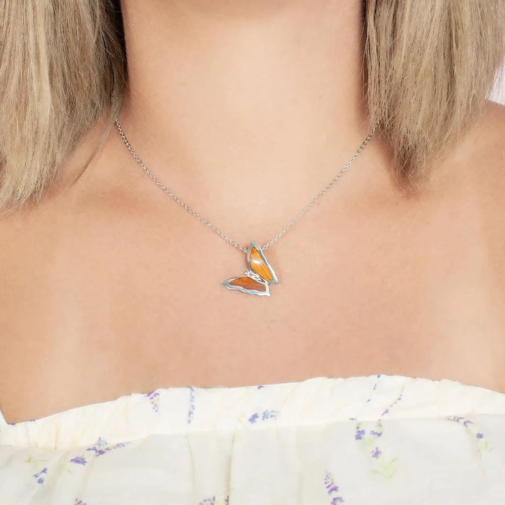 Koa Wood Butterfly Pendant