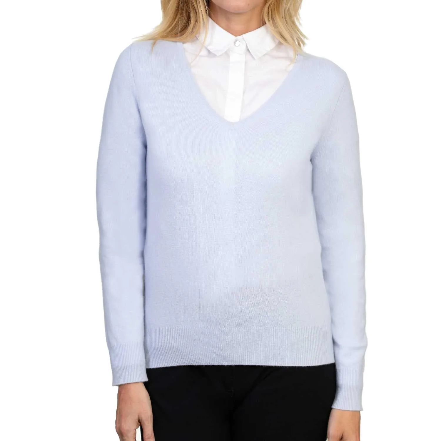 Ladies Cashmere V Neck Sweater