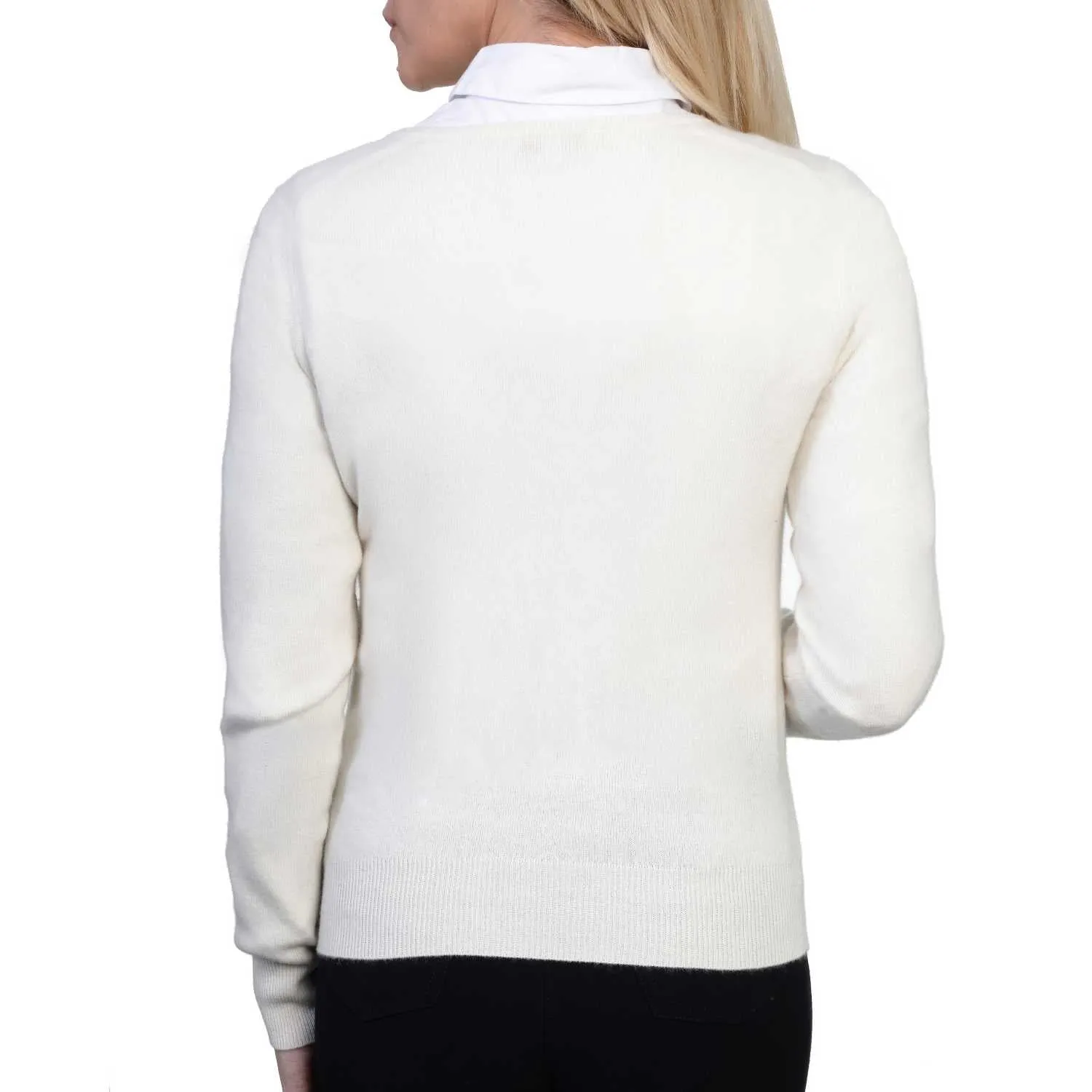 Ladies Cashmere V Neck Sweater