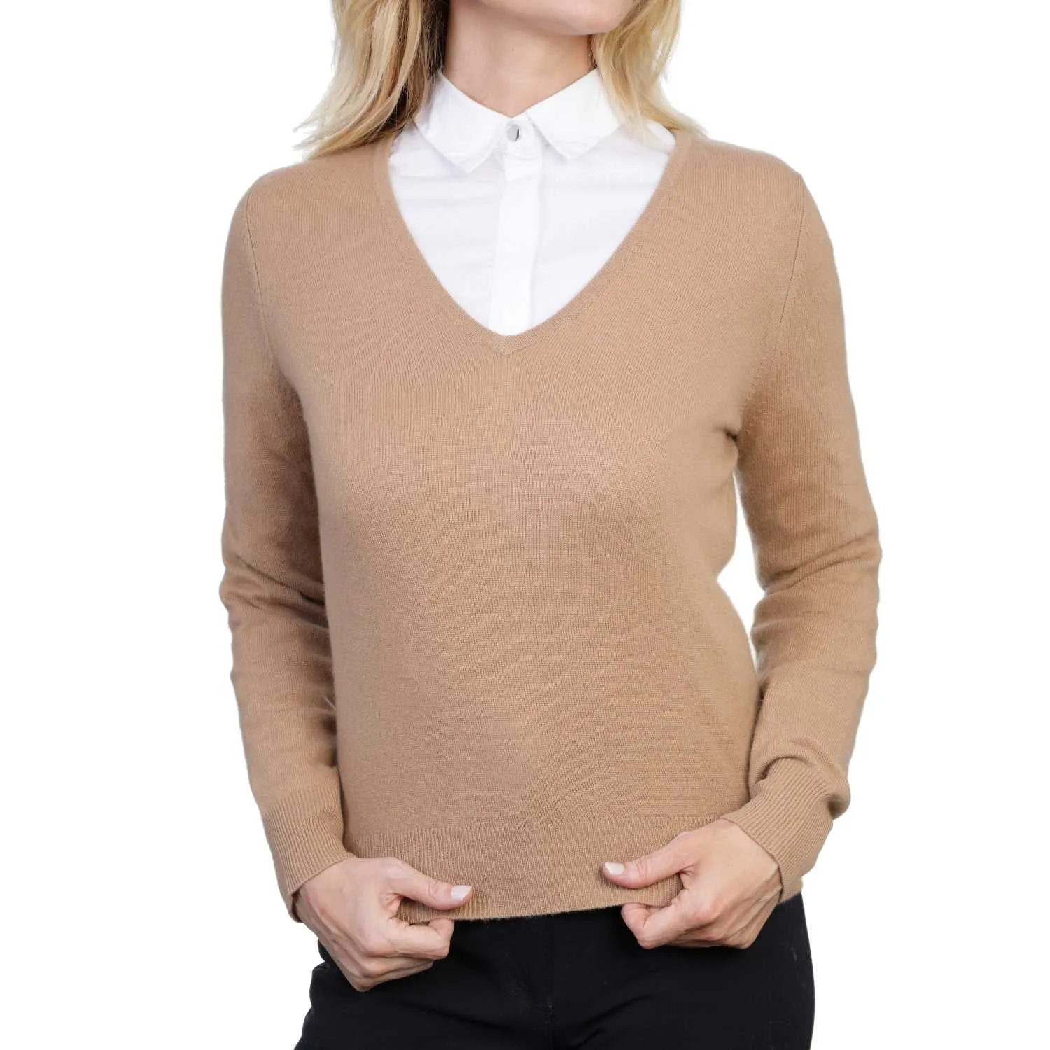 Ladies Cashmere V Neck Sweater