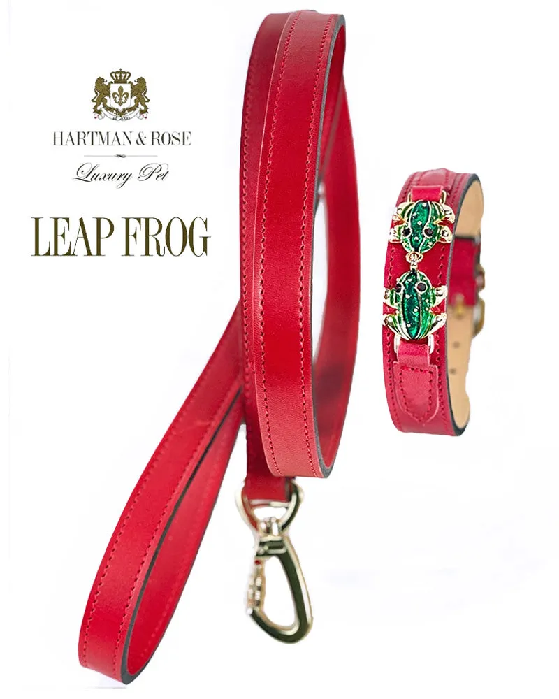 Leap Frog Dog Collar in Ferrari Red & Gold