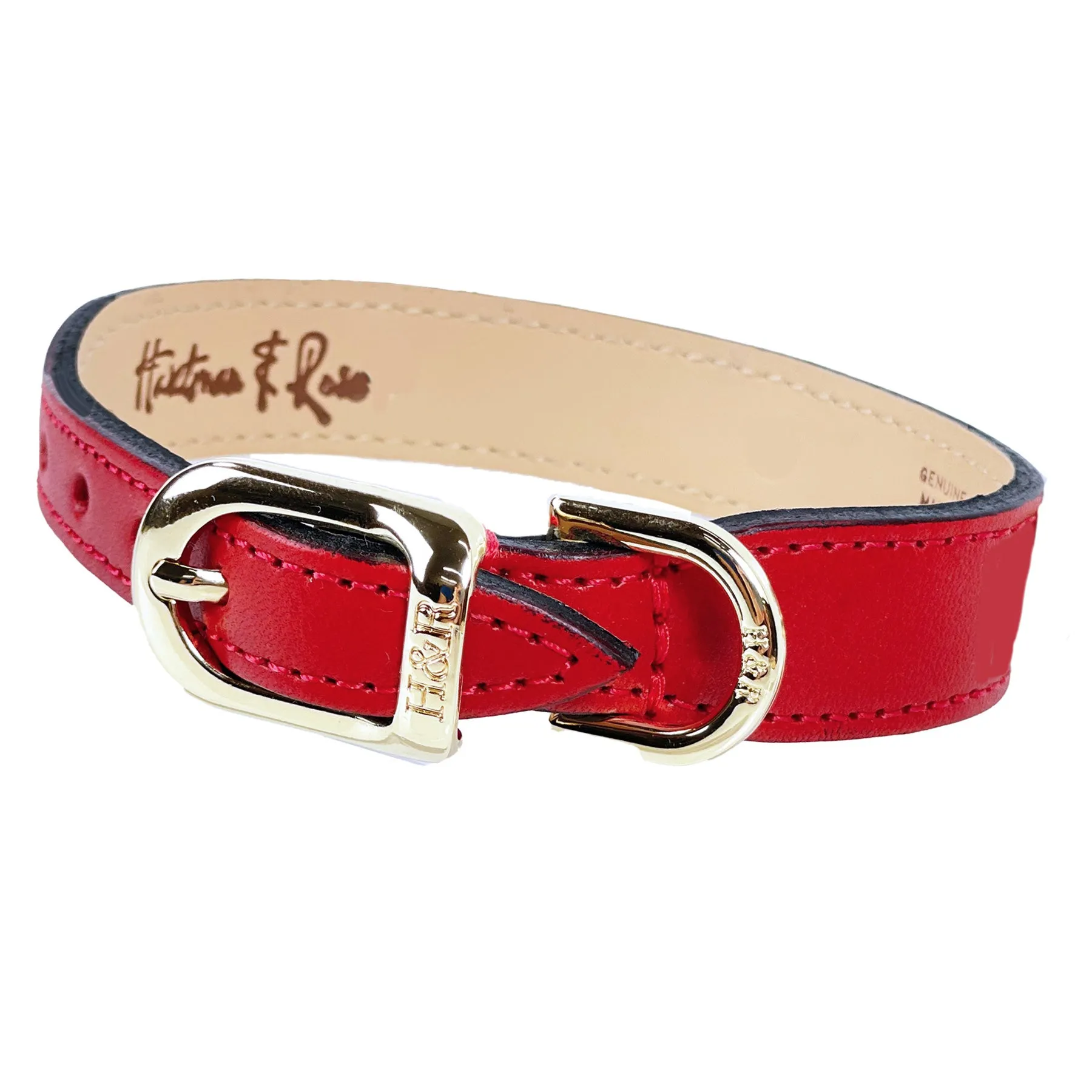 Leap Frog Dog Collar in Ferrari Red & Gold