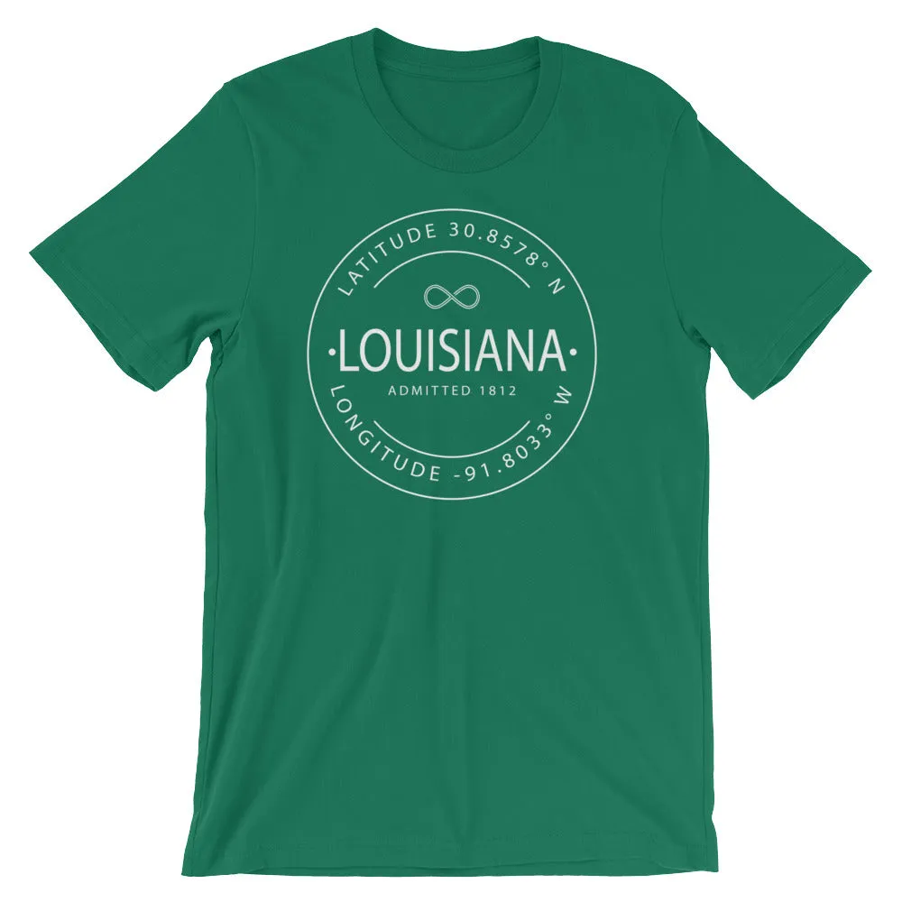 Louisiana - Short-Sleeve Unisex T-Shirt - Latitude & Longitude