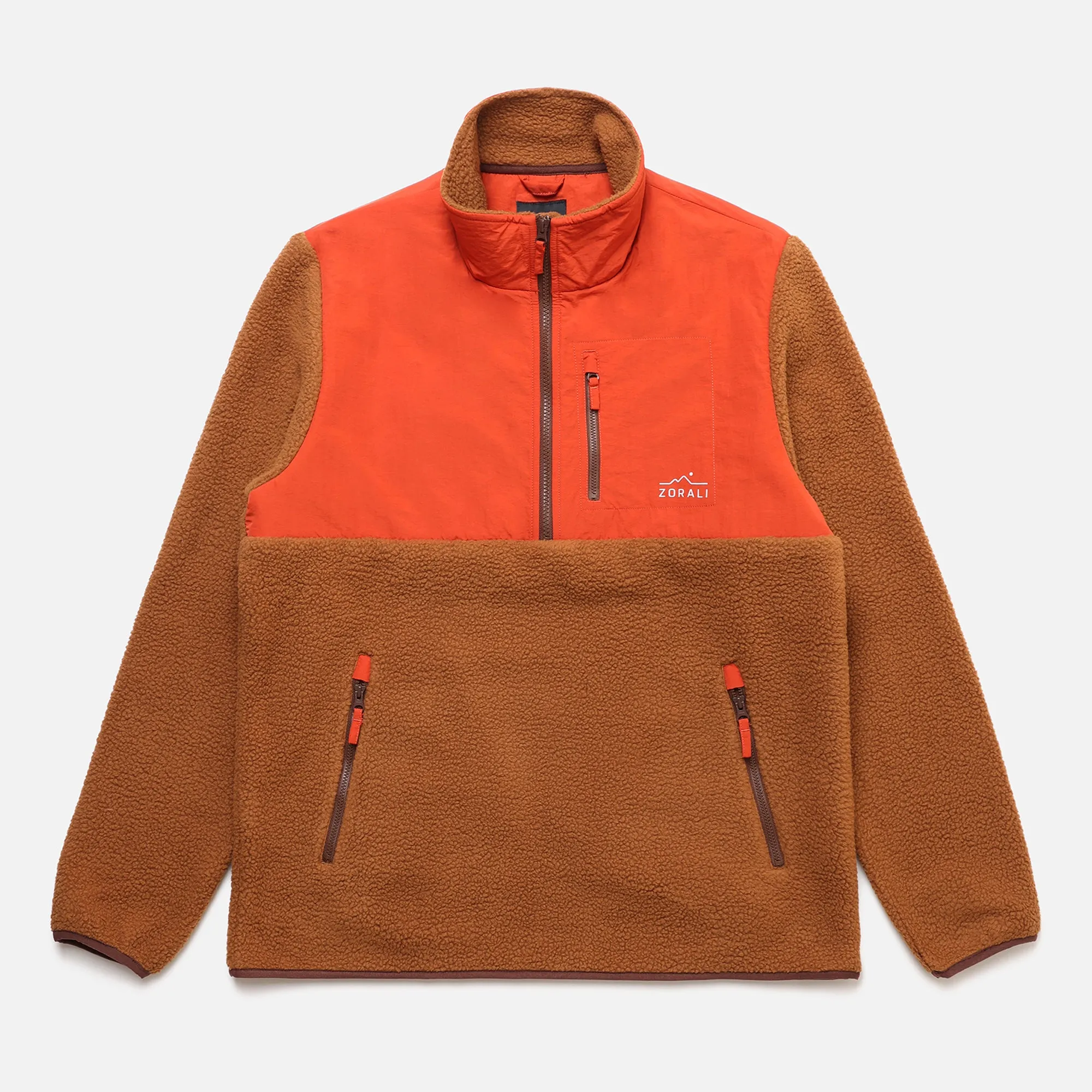 Mens 1/4 Zip Fleece Canyon Red