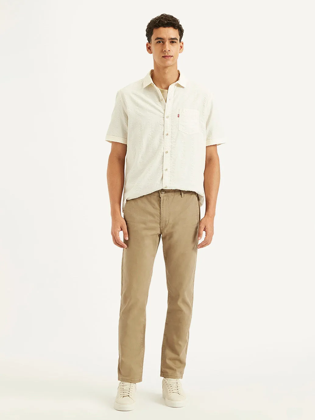 Men's Beige Slim Fit Chinos