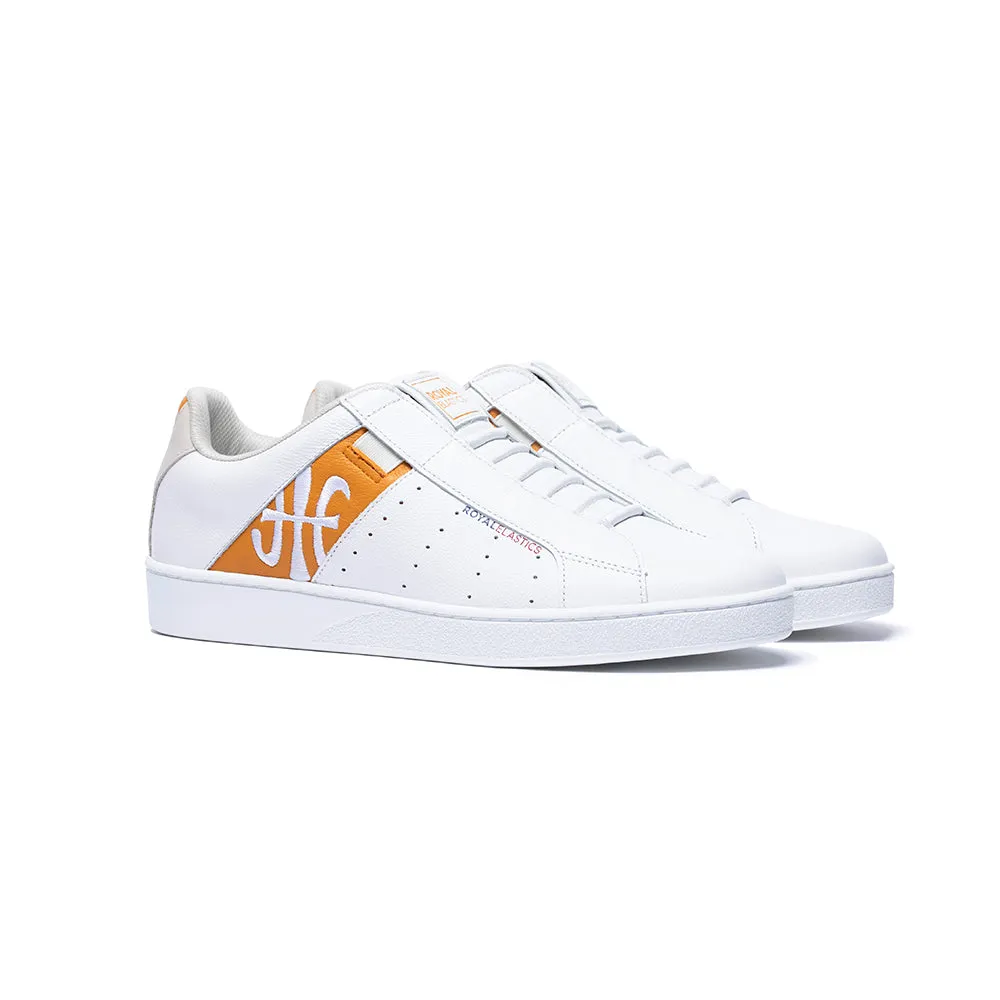 Men's Icon Genesis White Orange Leather Sneakers 01994-020