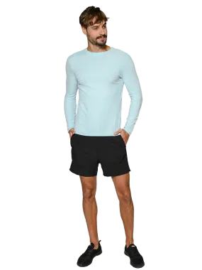 Men's Ribbed Long Sleeve Ultra Light Weight Sun Shirts in solid colors