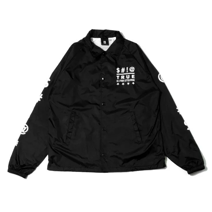 Mens True Four Letter Word Coaches Jacket Black