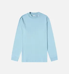 Mock Neck Mens Long Sleeve Shirt - Blue