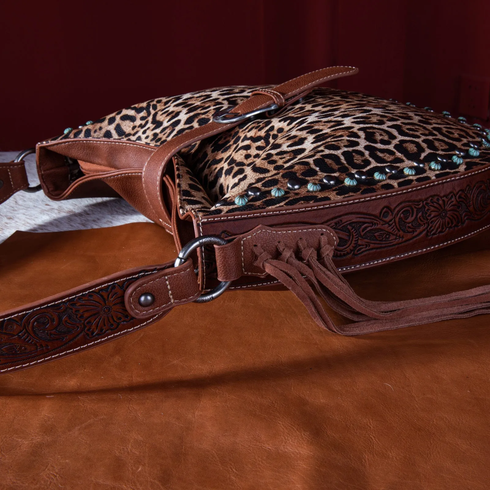 Montana West Leopard Buckle Concealed Carry Hobo