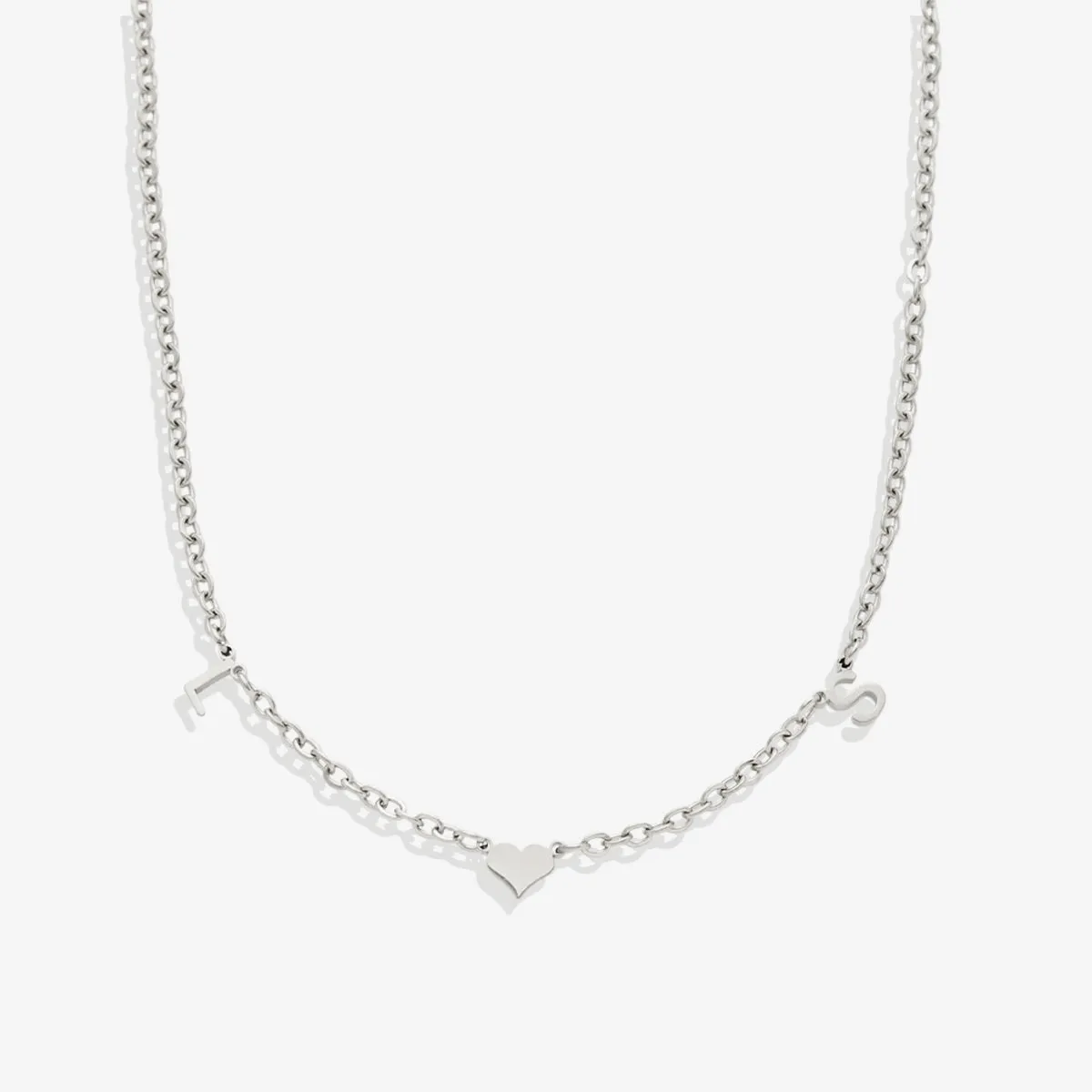 One Heart Initial Necklace