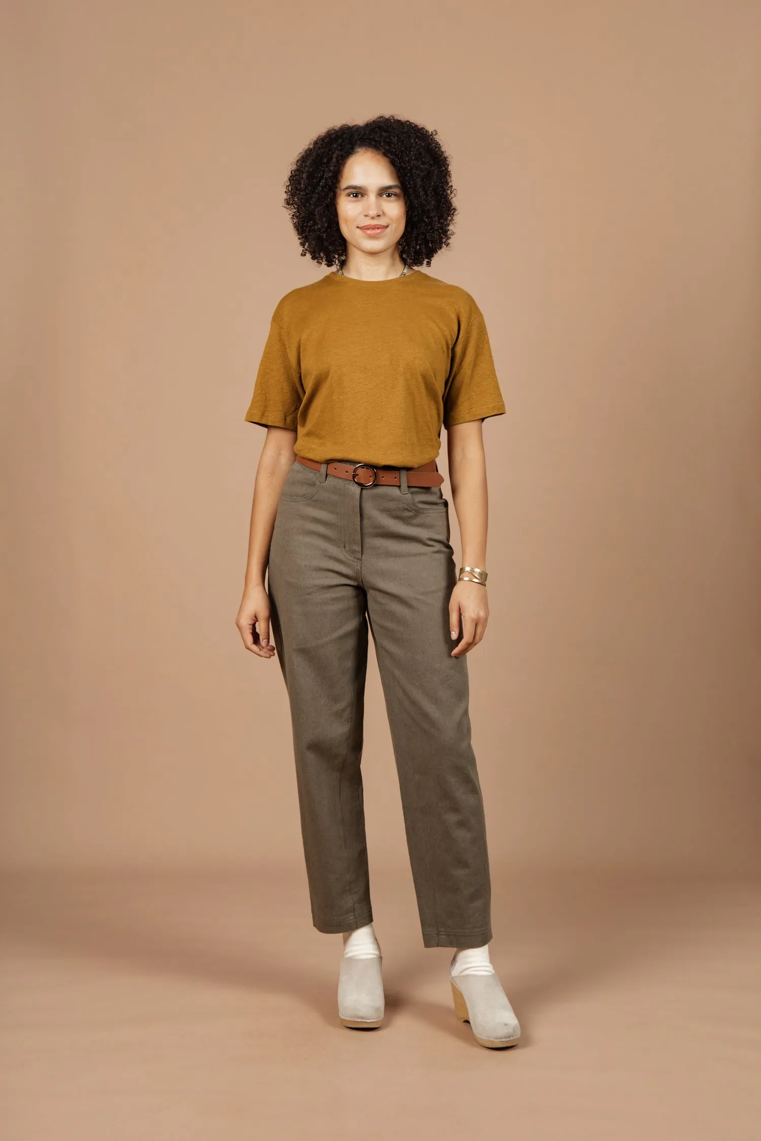 Organic Hemp Boxy Tee / Ochre