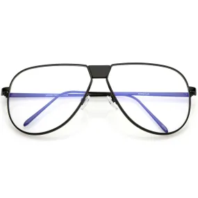 Oversize Retro Clear Lens Flat Top Glasses