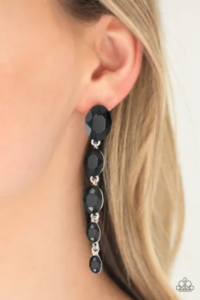 Paparazzi Accessories  - Red Carpet Radiance  #E32 Peg - Black Earring