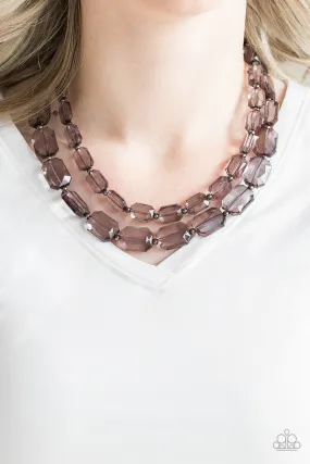 Paparazzi Ice Bank Black Necklace Set