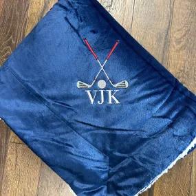 Personalized Golf Mink Sherpa Blanket