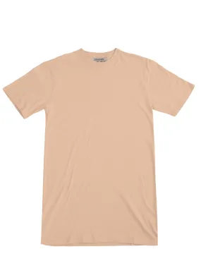 Plant Dyed Organic Oversized T-Shirt Dress in Tan