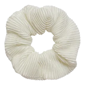 Priscilla Pleated Scrunchie in Ivory