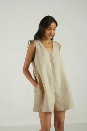 Reistor Romp and Play Romper In Sand Beige