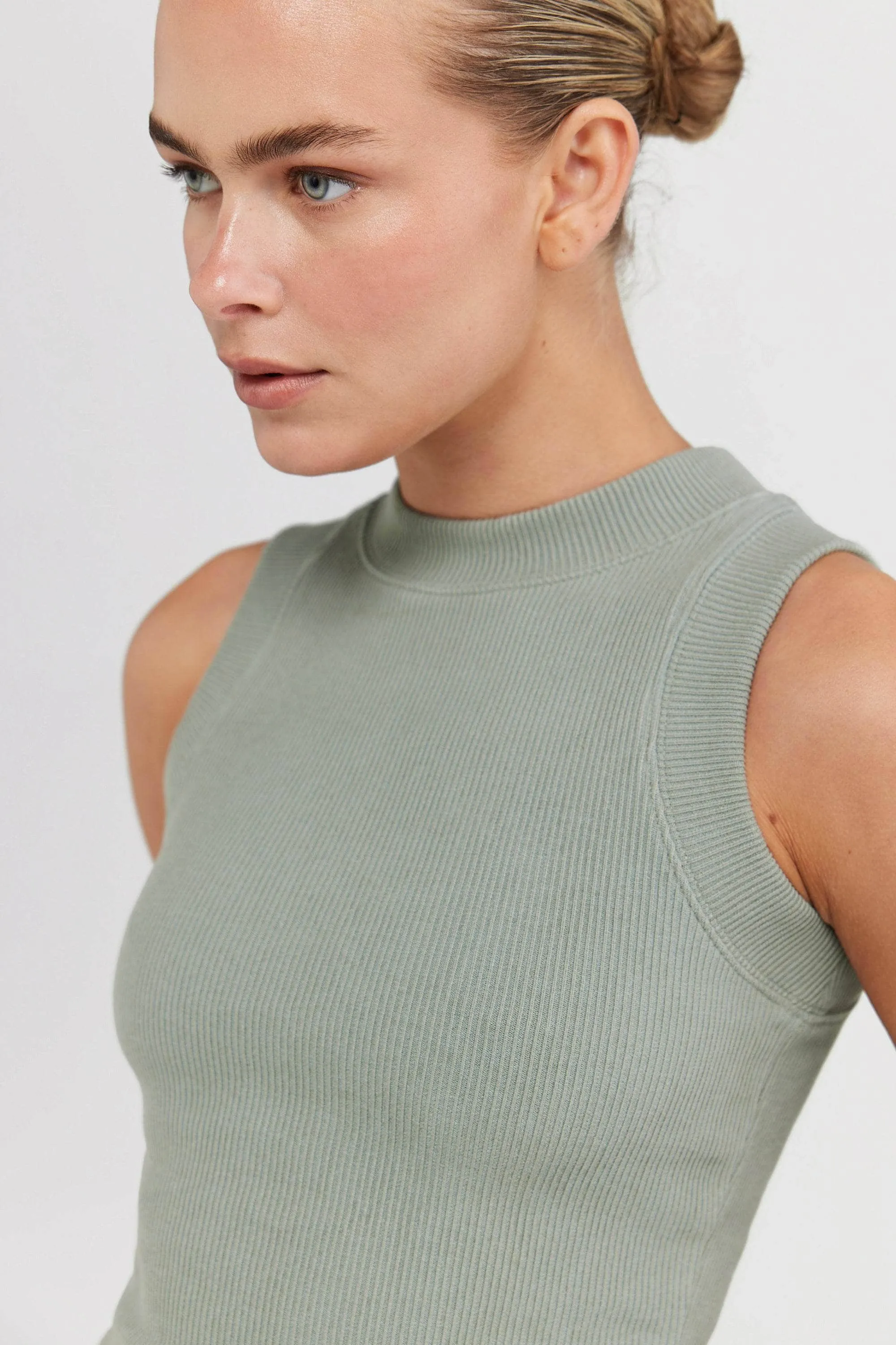 Ribbed Tank Dusty Olive