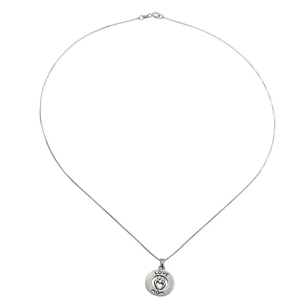 Round "Love Mom" Necklace